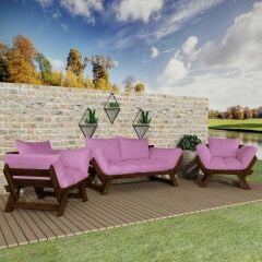 Adalar Ceviz-Pembe Renk, 2+1+1 Bahçe Takımı CPT8637-211CP