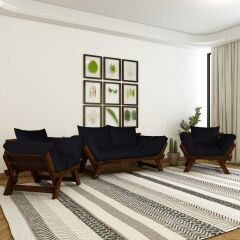 Adalar Ceviz-Siyah Renk, 2+1+1 Bahçe Takımı CPT8640-211CS