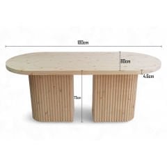 Verona Masif Ahşap Masa 180x80 Natural Renk CPT7801-180