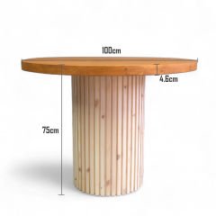 Cascade Masif Ahşap Masa 100 cm Natural-Tik Renk CPT7811-100