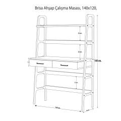 Brisa Ahşap Çalışma Masası, 140x120, Tik Renk, CPT4641-120