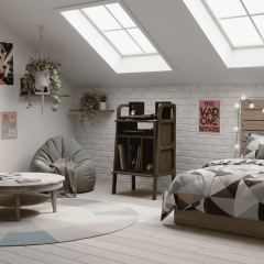 Lyric, Ahşap Kitaplık Ve Pikap Standı, Ceviz Renk