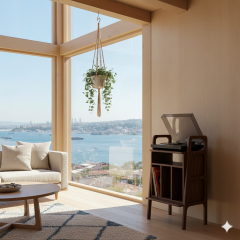 Lyric, Ahşap Kitaplık Ve Pikap Standı, Ceviz Renk