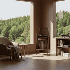 Lyric, Ahşap Kitaplık Ve Pikap Standı, Ceviz Renk