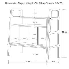 Resonate, Ahşap Kitaplık Ve Pikap Standı, 90x75, CPT4647-75
