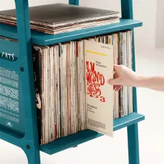 Aria, Ahşap Kitaplık Ve Pikap Standı, Mavi Renk