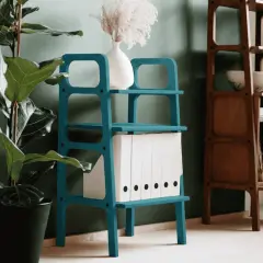 Aria, Ahşap Kitaplık Ve Pikap Standı, Mavi Renk