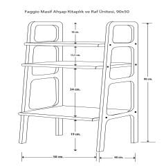 Faggio, Ahşap Kitaplık ve Raf Ünitesi, 90x50