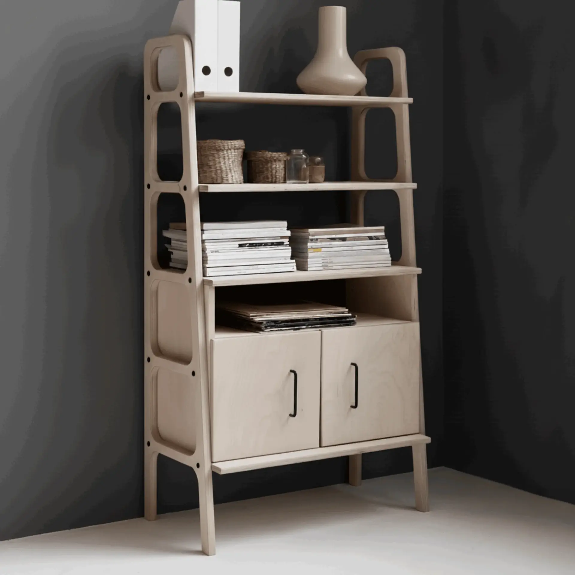 Alba, Ahşap, 140x75, Kitaplık ve Raf Ünitesi, Natural Renk