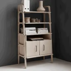 Alba, Ahşap, 140x75, Kitaplık ve Raf Ünitesi, Natural Renk