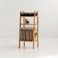 Vinilo, Ahşap, Kitaplık Ve Pikap Standı, Tik Renk