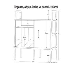 Eleganza, Ahşap, Dolap Ve Konsol, 100x90, Tik Renk, CPT4679-100