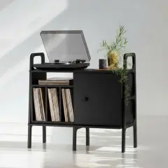 Black, Ahşap, 100x90, Dolap Ve Pikap Standı, Siyah Renk