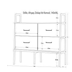 Stille, Ahşap, Dolap Ve Konsol, 140x90, Tik Renk, CPT4703-140