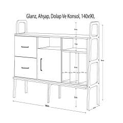Glanz, Ahşap, Dolap Ve Konsol, 140x90,