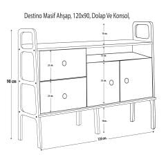 Destino Ahşap, 120x90, Dolap Ve Konsol, CPT4708-120
