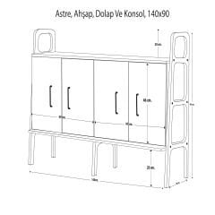 Astre, Ahşap, Dolap Ve Konsol, 140x90, Natural Renk, CPT4709-140