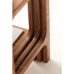 Line, Ahşap Zigon Sehpa, 50x50, Tik Renk, CPT4740-50