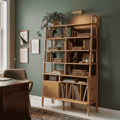 Pietra, Ahşap Kitaplık ve Raf Ünitesi, Tik Renk