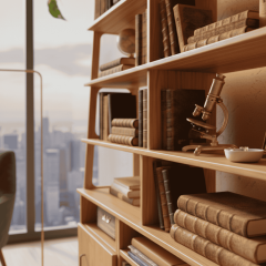 Pietra, Ahşap Kitaplık ve Raf Ünitesi, Tik Renk