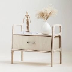 Tale, Ahşap, Çekmeceli Natural Renk, 75x65, Komodin, CPT4769-75