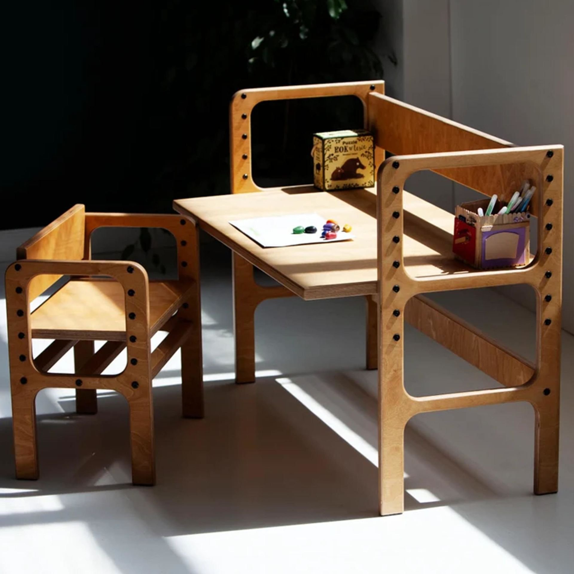 Nido, Montessori Ahşap Çocuk Masa Ve Taburesi, 100x74, CPT4772-100