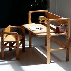 Nido, Montessori Ahşap Çocuk Masa Ve Taburesi, 100x74, CPT4772-100