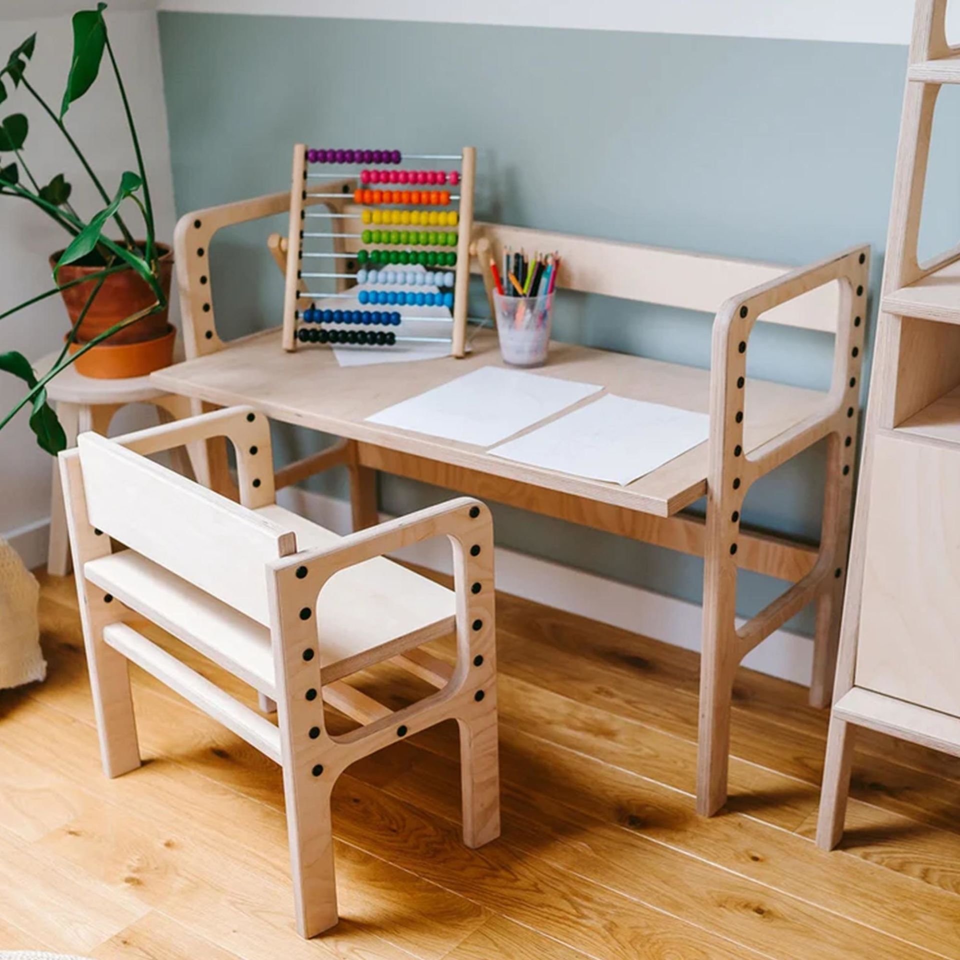 Nido, Montessori Ahşap Çocuk Masa Ve Taburesi, 100x74, CPT4772-100