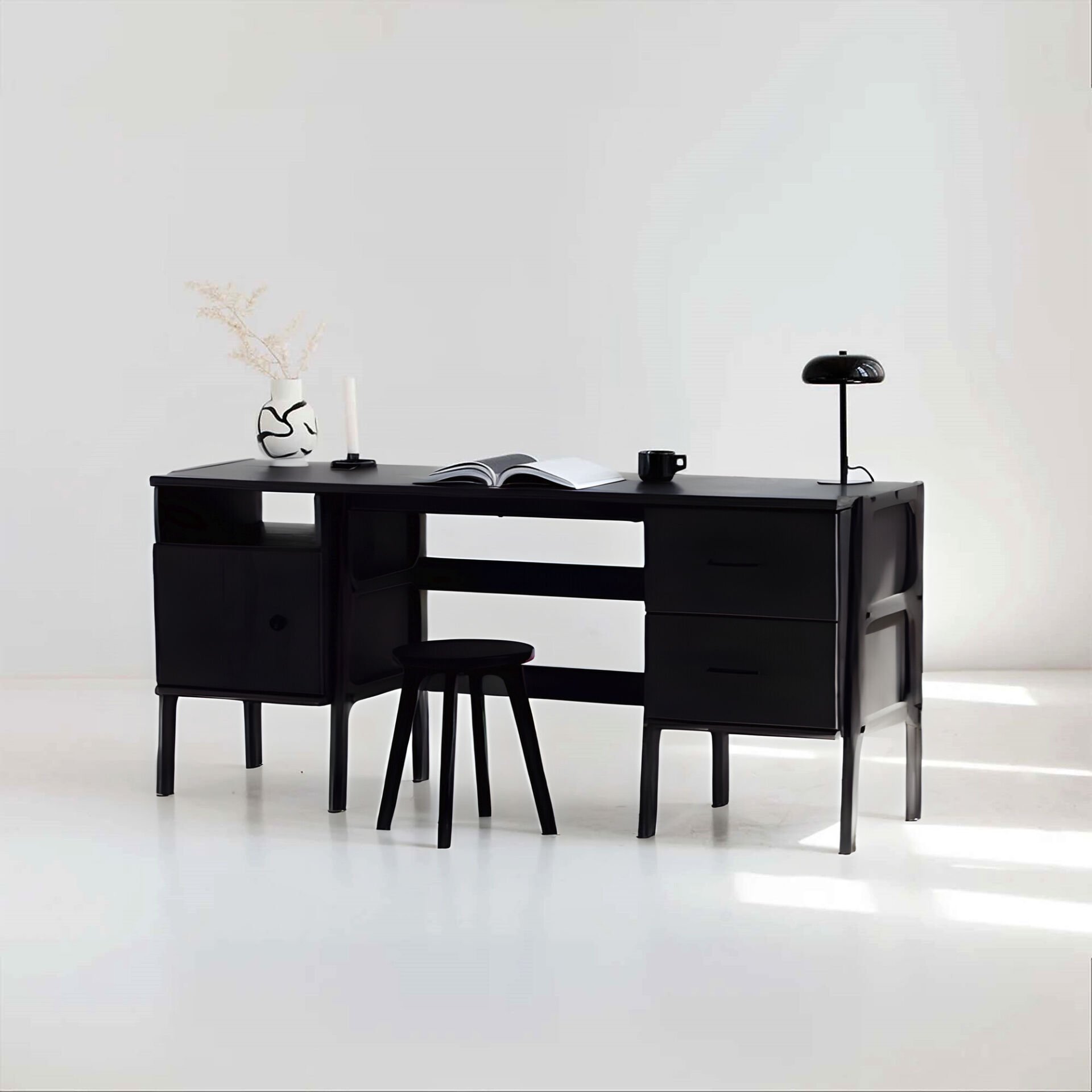 Terra Ahşap Çalışma Masası 180X60 Siyah Renk CPT4640-180