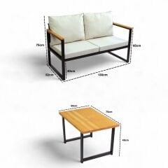 Rosa Bahçe Takımı 2+Sehpa CPT5544-130