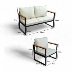 Rosa Bahçe Takımı 2+1 CPT5546-130