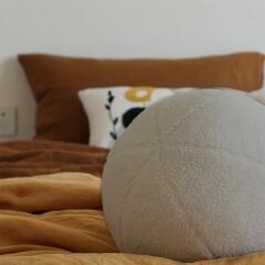 Ballo, Dekoratif Top Kırlent, Yastık, Çap 25 cm, Bej Renk, KRL2502-40
