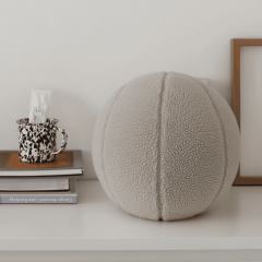 Ballo, Dekoratif Top Kırlent, Yastık, Çap 25 cm, Bej Renk, KRL2502-40