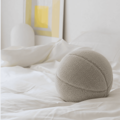 Ballo, Dekoratif Top Kırlent, Yastık, Çap 25 cm, Bej Renk, KRL2502-40