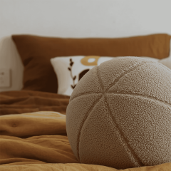 Ballo, Dekoratif Top Kırlent, Yastık, Çap 25 cm, Bej Renk, KRL2502-40