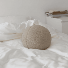 Ballo, Dekoratif Top Kırlent, Yastık, Çap 25 cm, Bej Renk, KRL2502-40