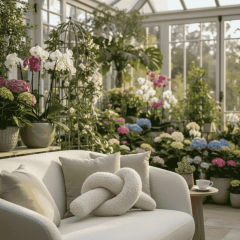 Mimo Dekoratif Düğüm, Kırlent, Yastık, Bej Renk