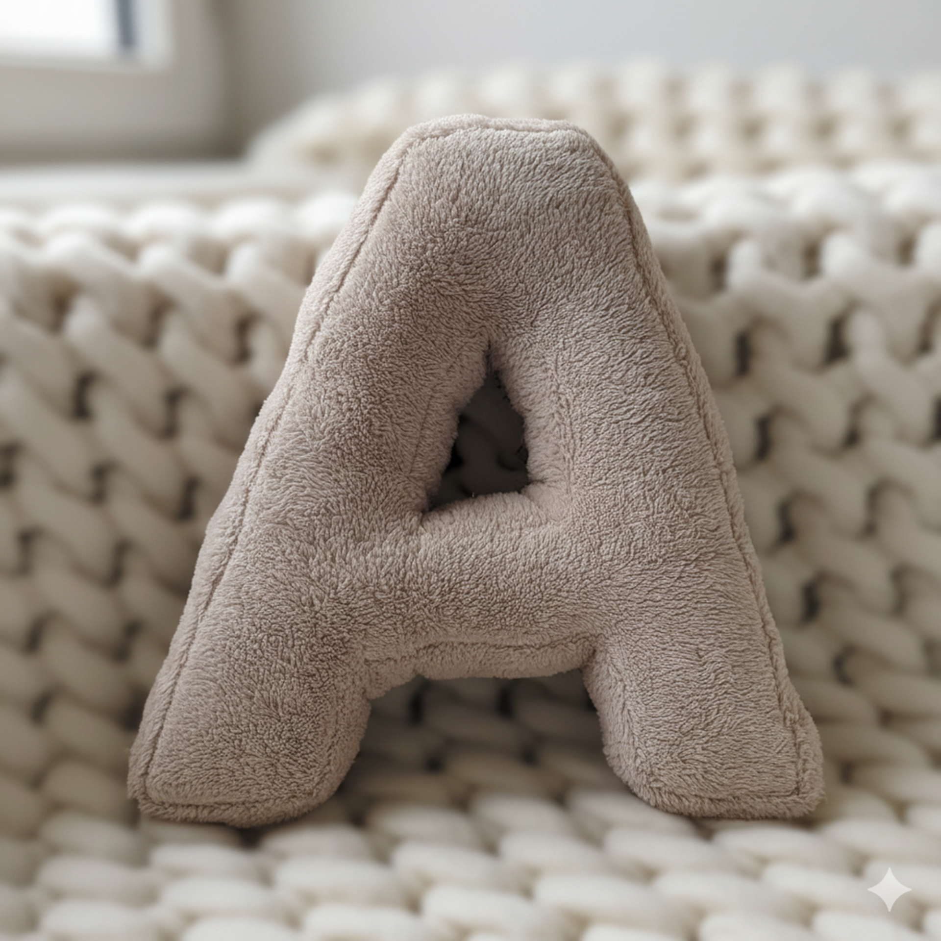 Litera, A Harfi, Yastık, Kırlent, Elyaf Dolgulu, Welsoft Kumaş, 40 Cm