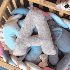 Litera, A Harfi, Yastık, Kırlent, Elyaf Dolgulu, Welsoft Kumaş, 40 Cm