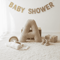 Litera, A Harfi, Yastık, Kırlent, Elyaf Dolgulu, Welsoft Kumaş, 40 Cm