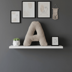 Litera, A Harfi, Yastık, Kırlent, Elyaf Dolgulu, Welsoft Kumaş, 40 Cm