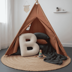 Litera, B Harfi, Yastık, Kırlent, Elyaf Dolgulu, Welsoft Kumaş, 40 Cm