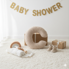 Litera, C Harfi, Yastık, Kırlent, Elyaf Dolgulu, Welsoft Kumaş, 40 Cm