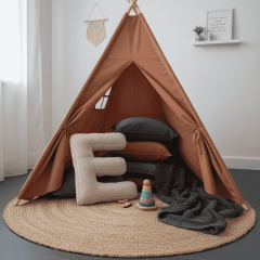 Litera, E Harfi, Yastık, Kırlent, Elyaf Dolgulu, Welsoft Kumaş, 40 Cm