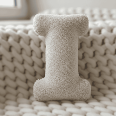 Litera, I Harfi, Yastık, Kırlent, Elyaf Dolgulu, Welsoft Kumaş, 40 Cm