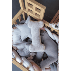 Litera, I Harfi, Yastık, Kırlent, Elyaf Dolgulu, Welsoft Kumaş, 40 Cm