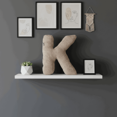 Litera, K Harfi, Yastık, Kırlent, Elyaf Dolgulu, Welsoft Kumaş, 40 Cm