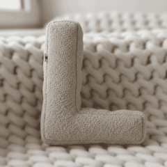 Litera, L Harfi, Yastık, Kırlent, Elyaf Dolgulu, Welsoft Kumaş, 40 Cm