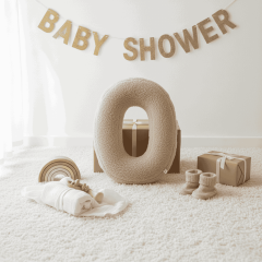 Litera, O Harfi, Yastık, Kırlent, Elyaf Dolgulu, Welsoft Kumaş, 40 Cm