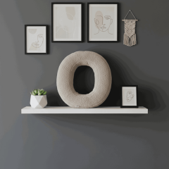 Litera, O Harfi, Yastık, Kırlent, Elyaf Dolgulu, Welsoft Kumaş, 40 Cm